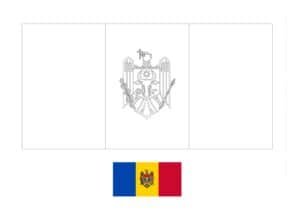 Moldova flag coloring page with a sample