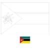 Mozambique vlag kleurplaat met een voorbeeld