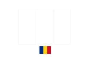 Romania flag coloring page with a sample