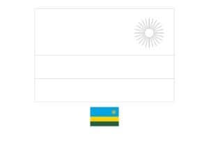 Rwanda flag coloring page with a sample