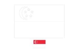 Singapore flag coloring page with a sample