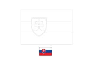 Slovakia flag coloring page with a sample