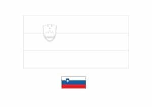 Slovenia flag coloring page with a sample