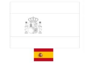Spain flag coloring page with a sample