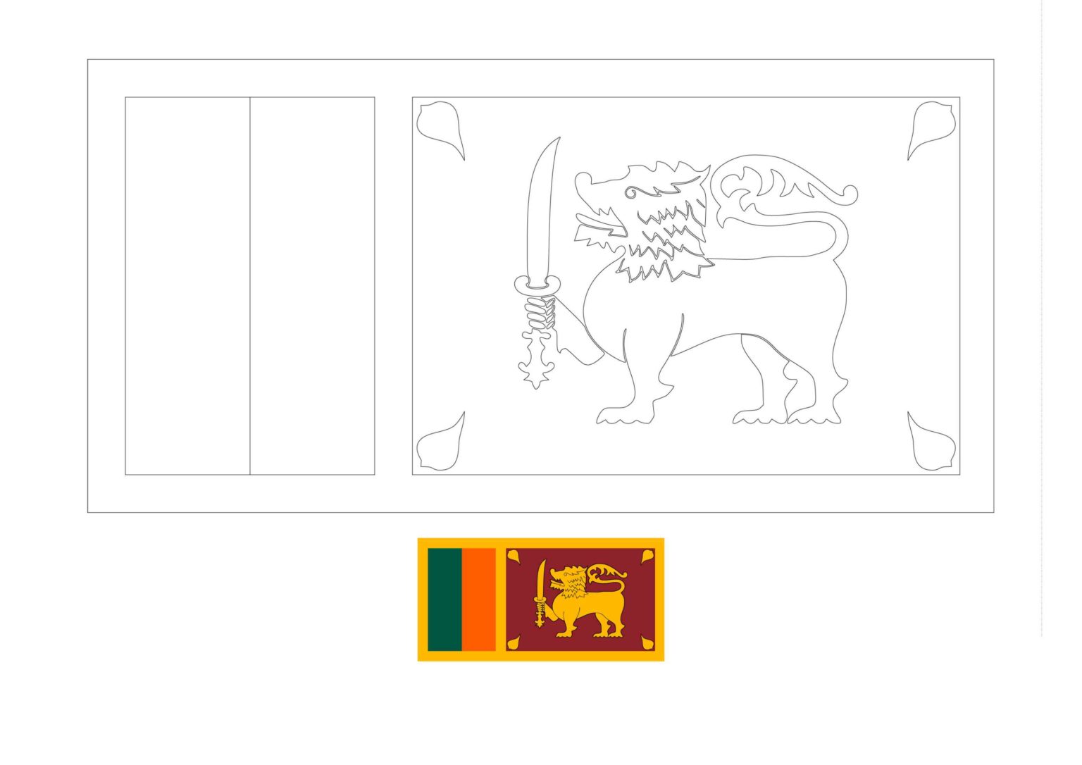 Flag Of Sri Lanka Coloring Page Free Coloring Sheets 1982