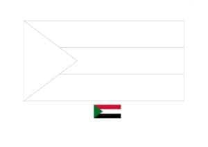 Sudan flag coloring page with a sample