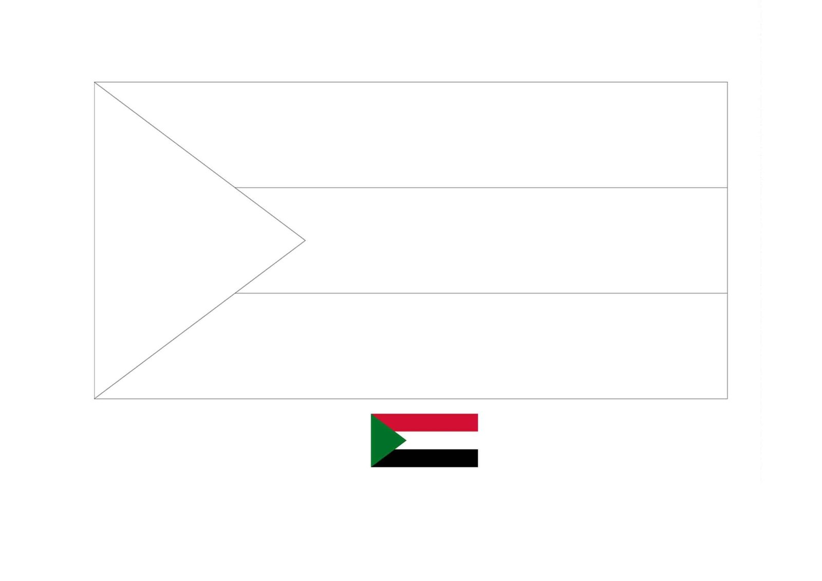 Drapeau du Soudan Coloriage
