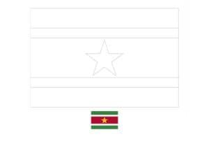 Suriname flag coloring page with a sample