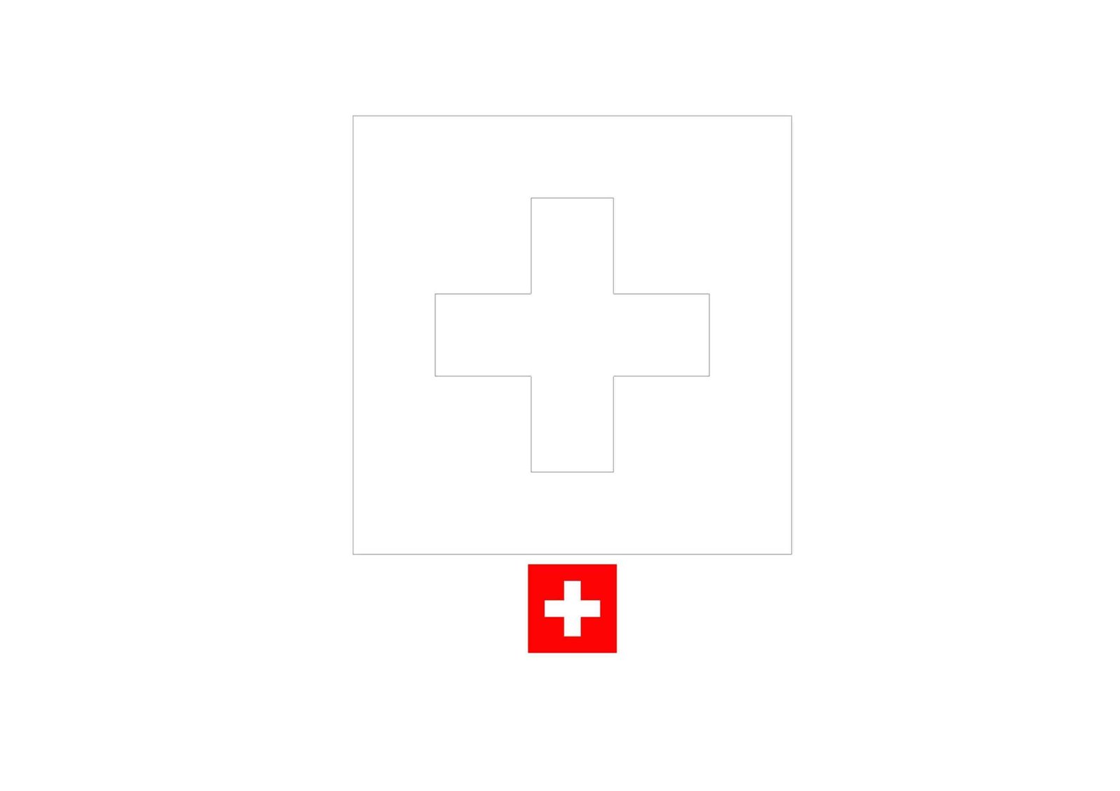 Switzerland flag coloring page with a sample