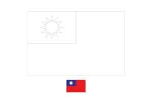 Taiwan vlag kleurplaat om te printen