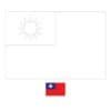 Taiwan flag coloring page with a sample