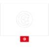 Tunesië vlag kleurplaat met een voorbeeld