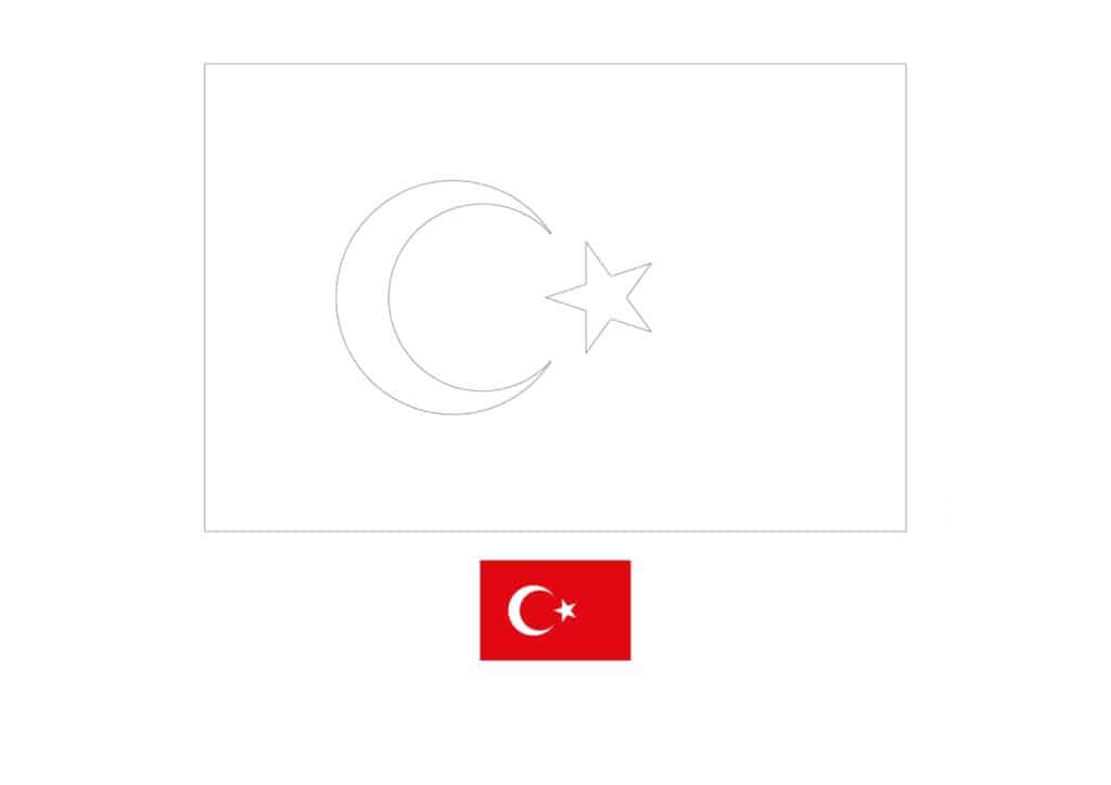 Flag of Turkey coloring page - Free coloring sheets - coloring1.com