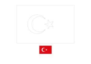Turkije vlag kleurplaat voor kinderen en volwassenen