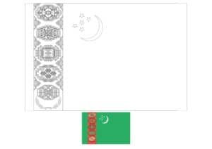 Drapeau du Turkménistan Coloriage