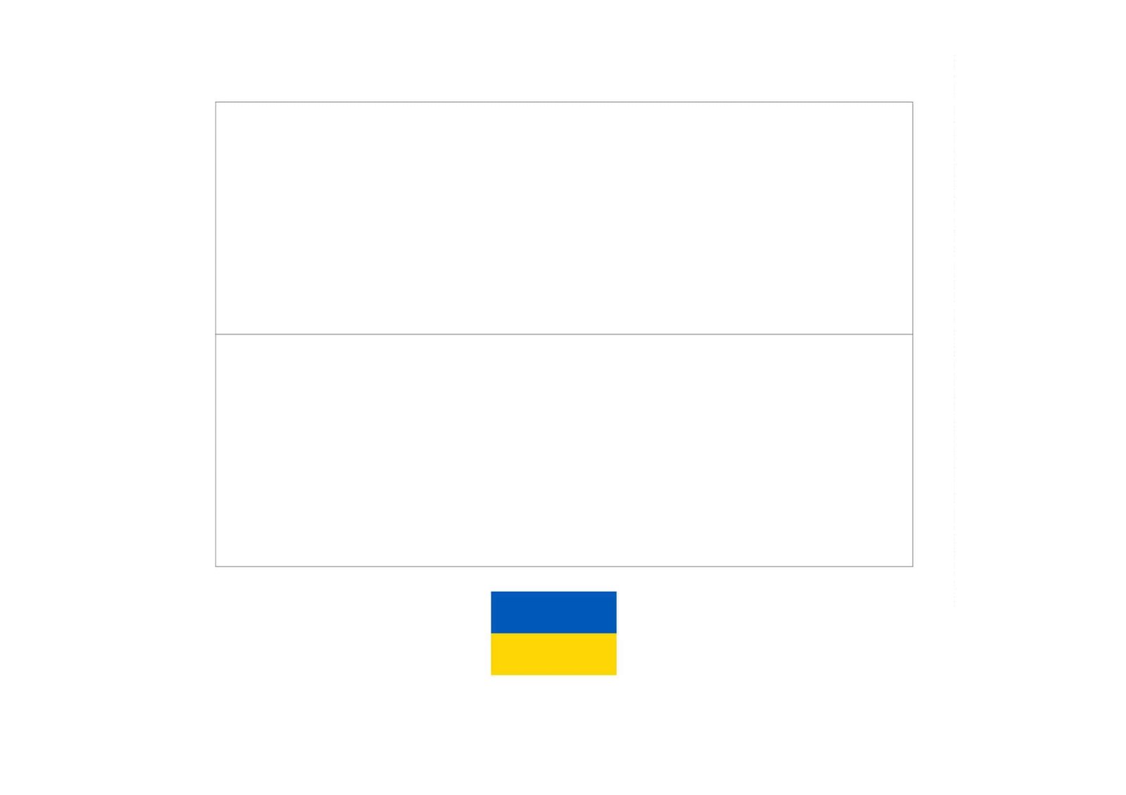 Ukraine flag coloring page with a sample