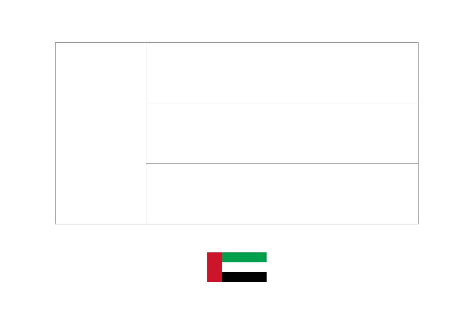 Kleurplaat vlag Verenigde Arabische Emiraten om af te drukken