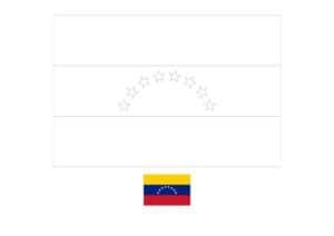 Venezuela flag coloring page with a sample