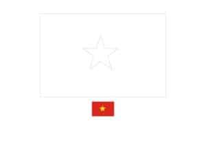 Vietnam vlag kleurplaat om af te drukken