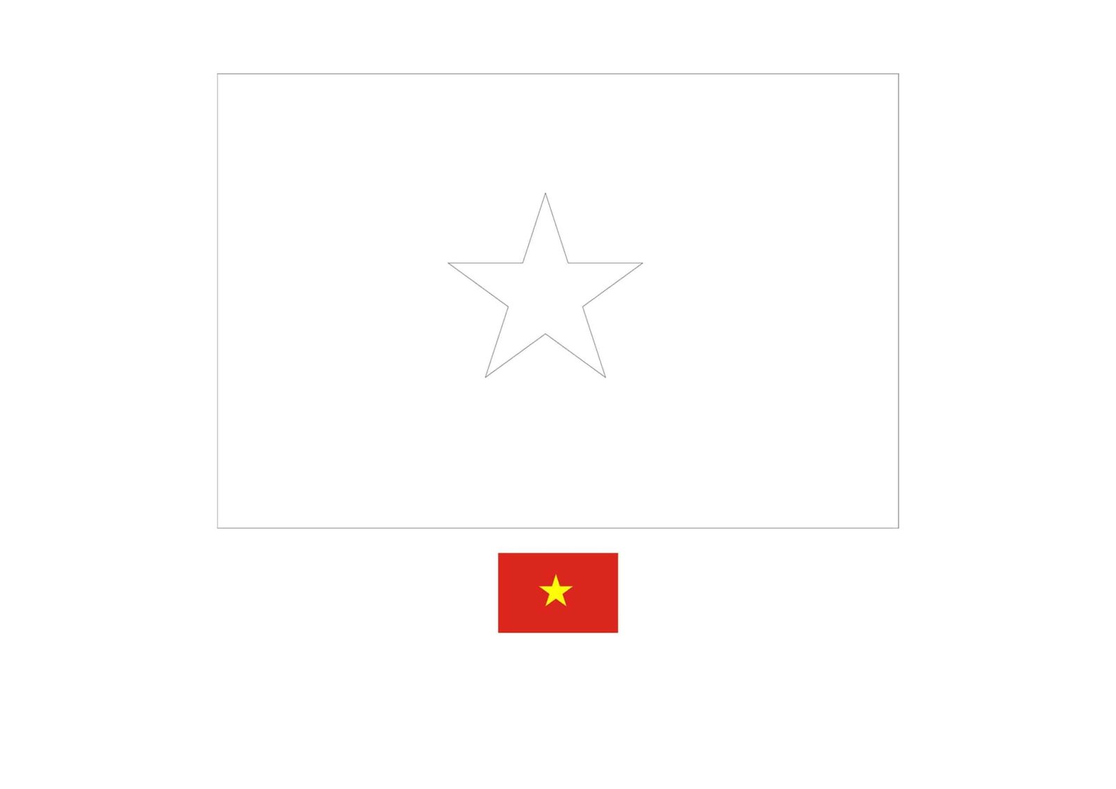 Vietnam flag coloring page with a sample