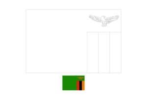 Zambia flag coloring page with a sample