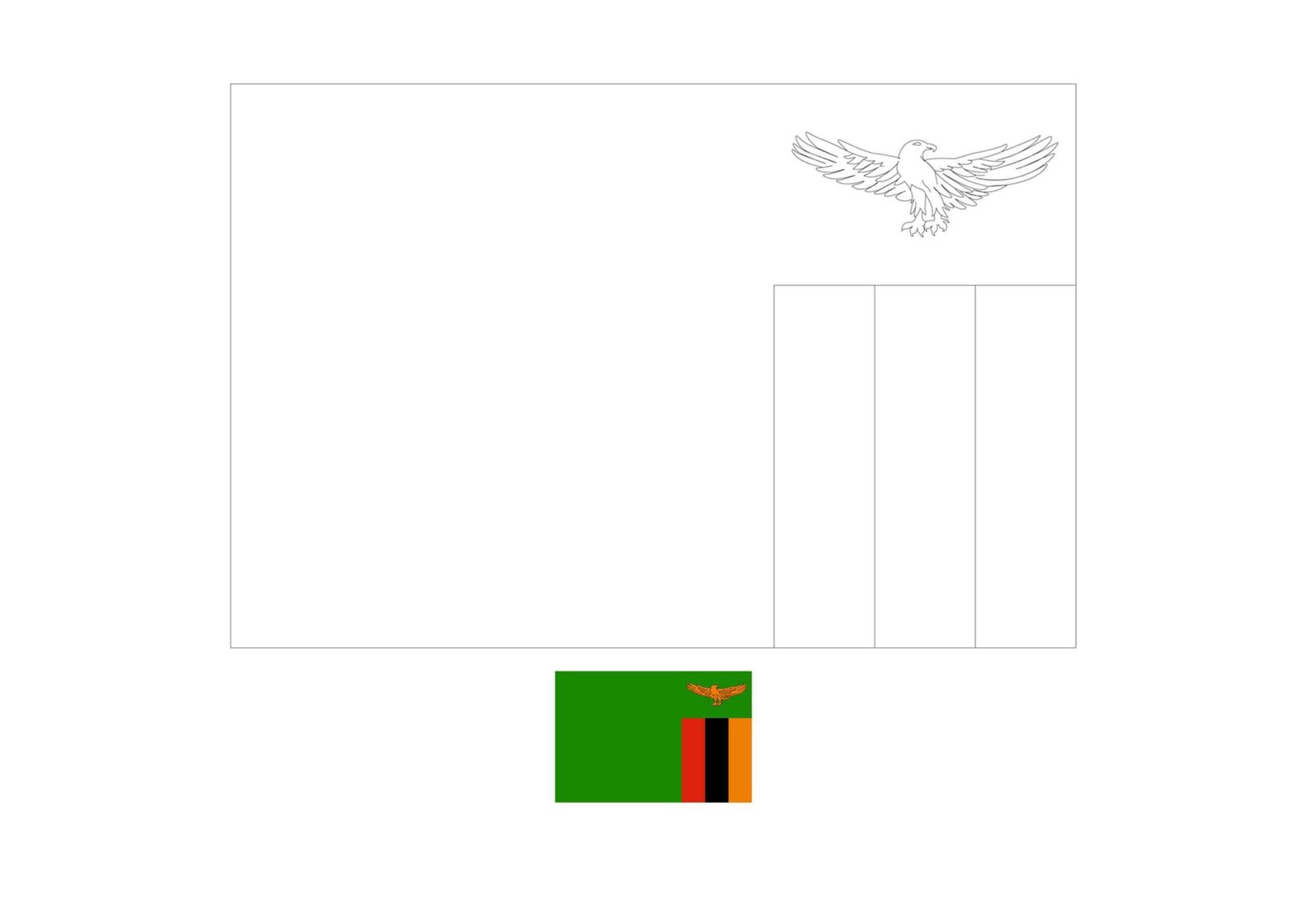 Zambia flag coloring page with a sample