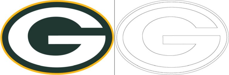 Green Bay Packers logo with a sample - Green Bay Packers Coloring Page With Preview 768x252