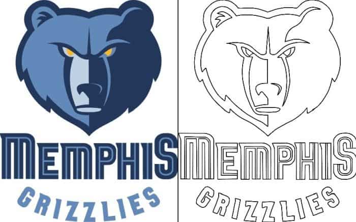 Memphis Grizzlies Logo With A Sample Coloring Page Free Coloring 