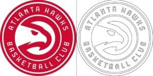 Coloriage Logo avec un échantillon des Atlanta Hawks