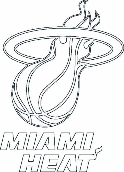 Miami Heat logo kleurplaat zwart wit
