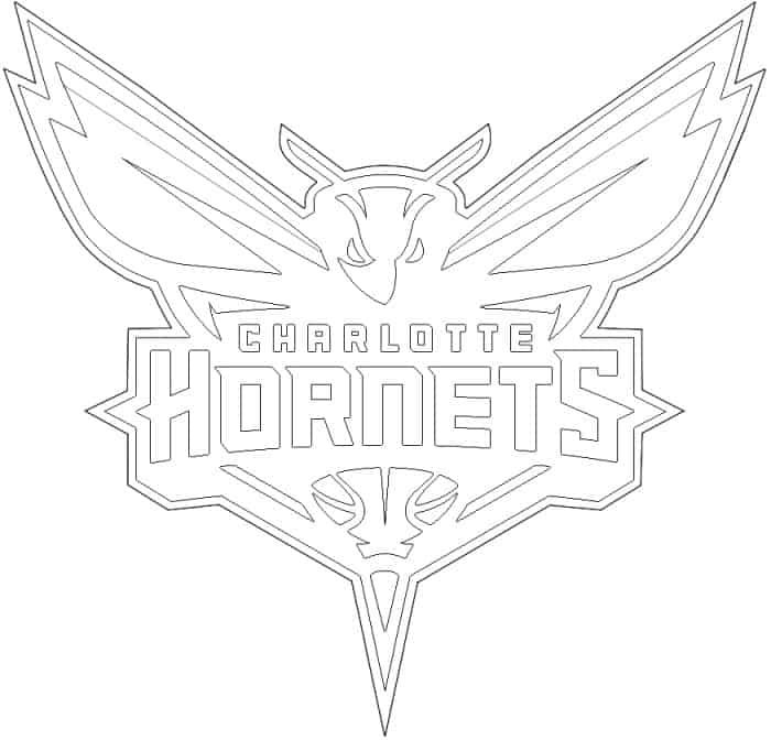 Charlotte Hornets logo coloring page black and white