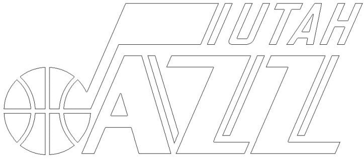 Utah Jazz logo coloring page black and white