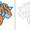 New York Knicks logo coloring page
