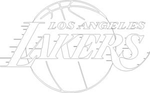 Los Angeles Lakers logo coloring page black and white