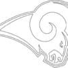 Los Angeles Rams logo kleurplaat zwart-wit