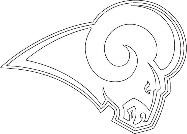 Los Angeles Rams logo coloring page black and white