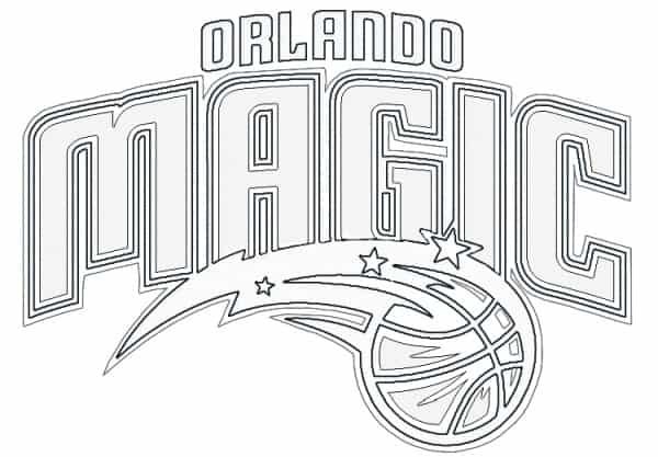 Orlando Magic logo coloring page black and white