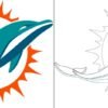 Miami Dolphins logo kleurplaat