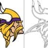Coloriage Logo avec un échantillon de Minnesota Vikings