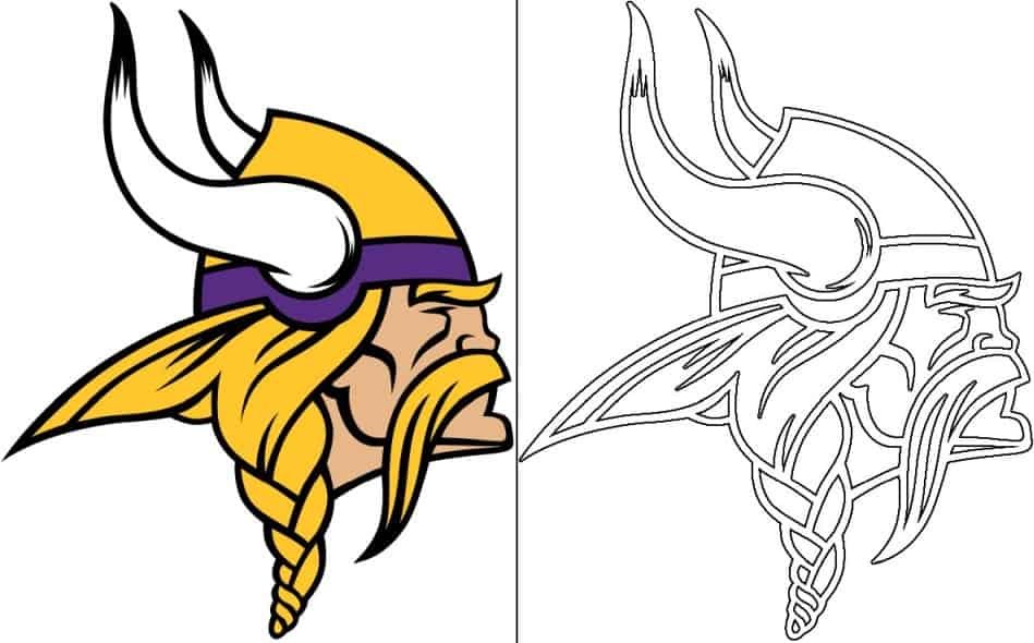 Minnesota Vikings logo kleurplaat