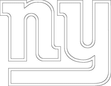 New York Giants logo kleurplaat zwart-wit