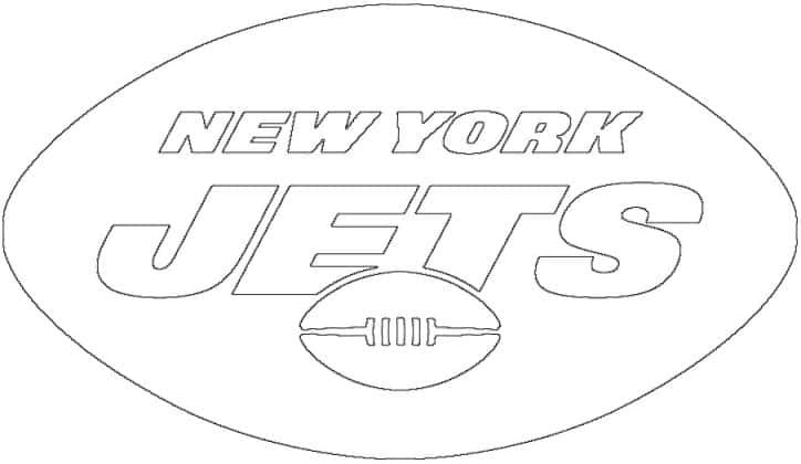 New York Jets logo kleurplaat zwart-wit