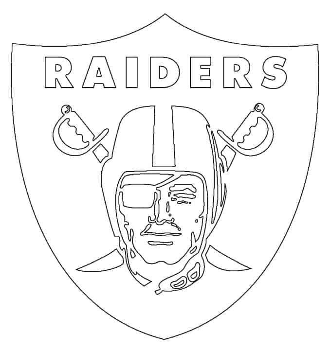 Oakland Raiders logo kleurplaat zwart-wit