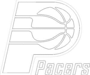 Indiana Pacers logo kleurplaat zwart wit