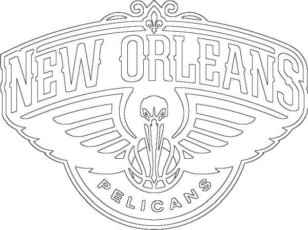 New Orleans Pelicans logo coloring page black and white