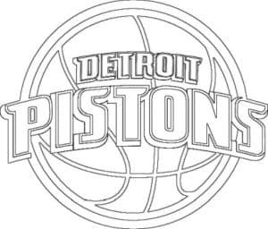 Detroit Pistons logo kleurplaat zwart wit
