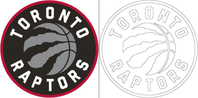 Toronto Raptors logo with a sample coloring page - Free coloring pages ...