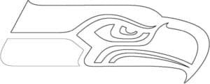 Seattle Seahawks logo kleurplaat zwart-wit