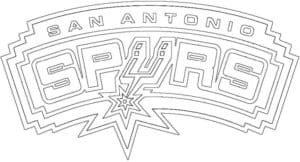San Antonio Spurs logo coloring page black and white