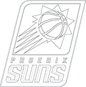 Phoenix Suns logo kleurplaat zwart wit